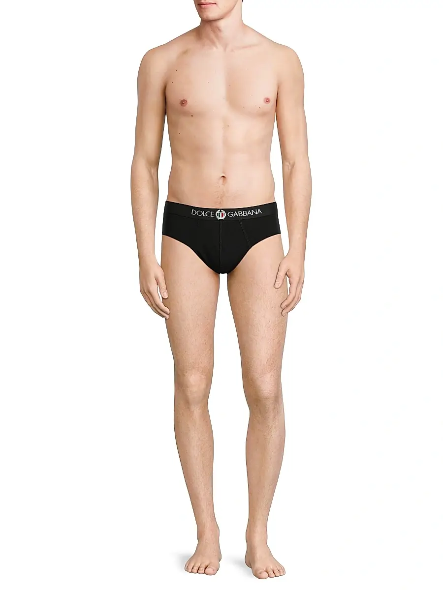 Dolce & Gabbana Men's Logo Cotton-Blend Briefs | Thumbnail 2