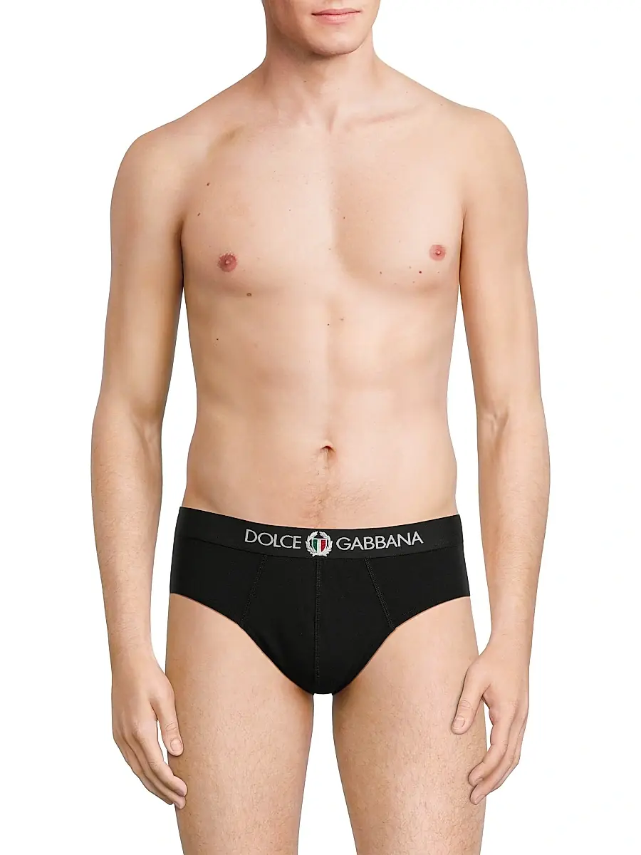 Dolce & Gabbana Men's Logo Cotton-Blend Briefs | Thumbnail 3