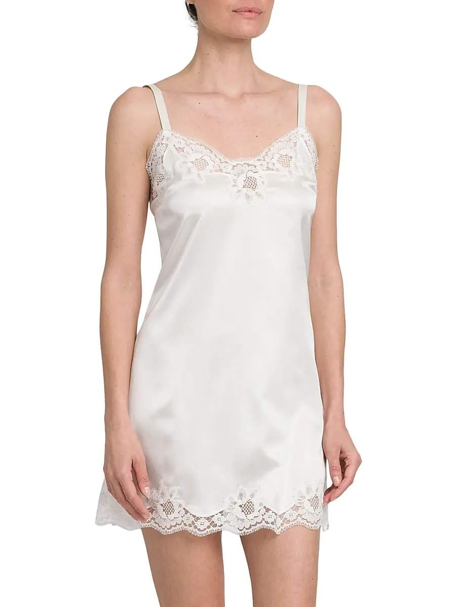 Dolce & Gabbana Women's Lace-Trimmed Silk Satin Nightgown | Thumbnail 4 Dolce & Gabbana Women's Lace-Trimmed Silk Satin Nightgown | Thumbnail 4