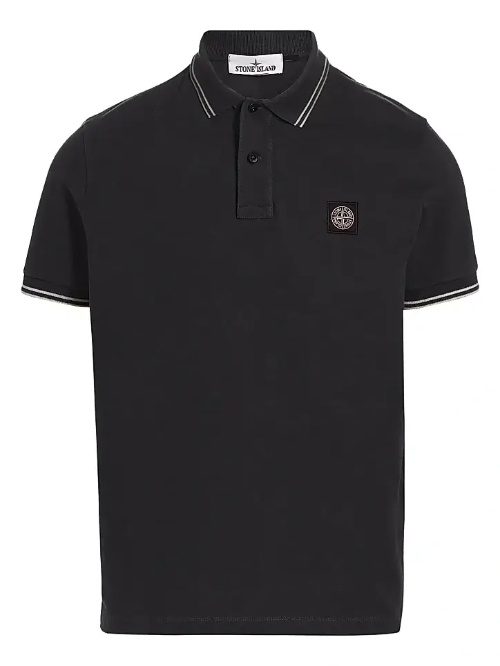 Men's Cotton-Blend Patch Polo Shirt