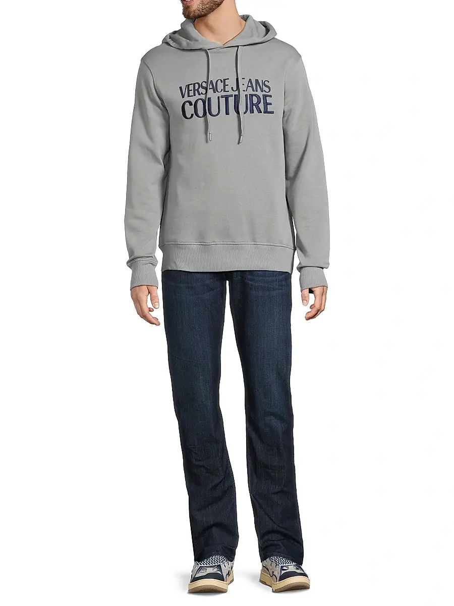 Versace Jeans Couture Men's Logo Cotton Hoodie | Thumbnail 2 Versace Jeans Couture Men's Logo Cotton Hoodie | Thumbnail 2