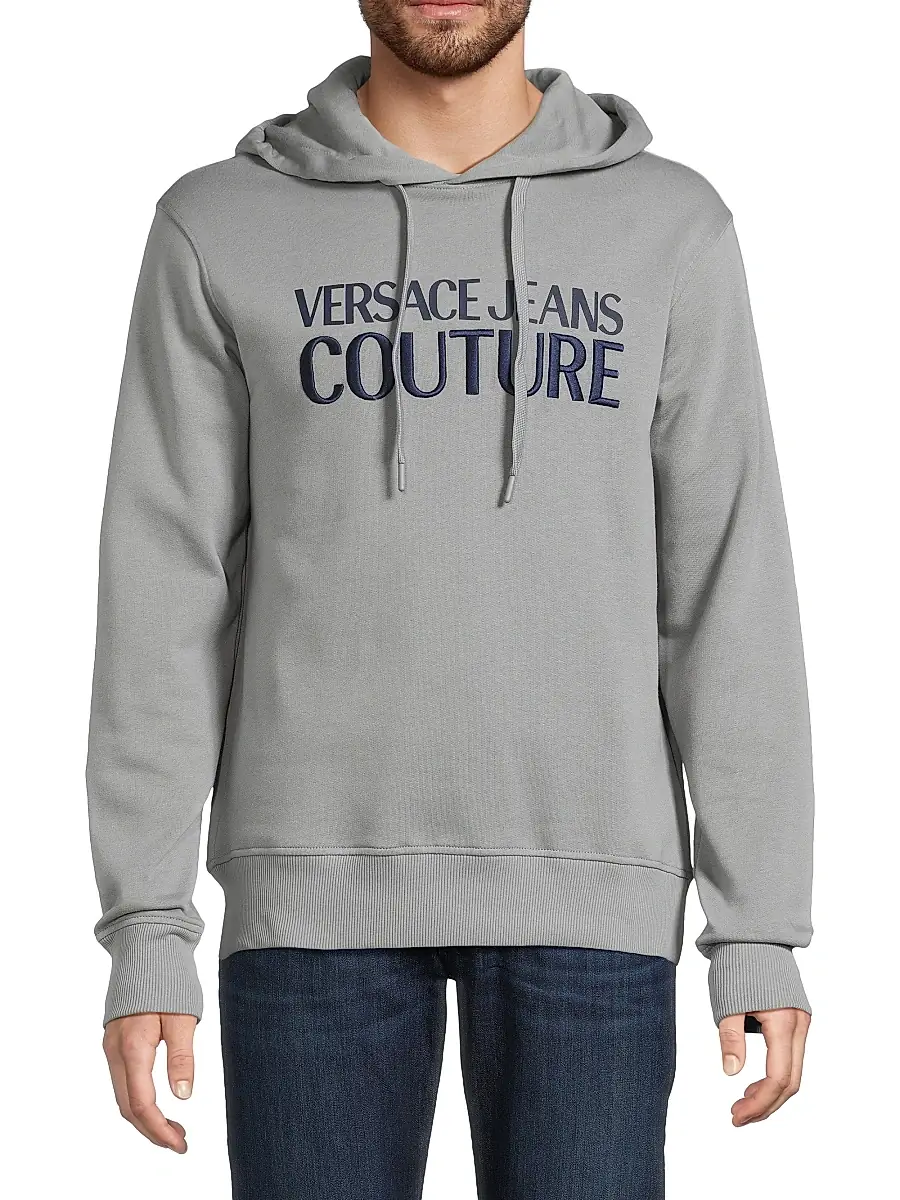 Versace Jeans Couture Men's Logo Cotton Hoodie | Thumbnail 3 Versace Jeans Couture Men's Logo Cotton Hoodie | Thumbnail 3
