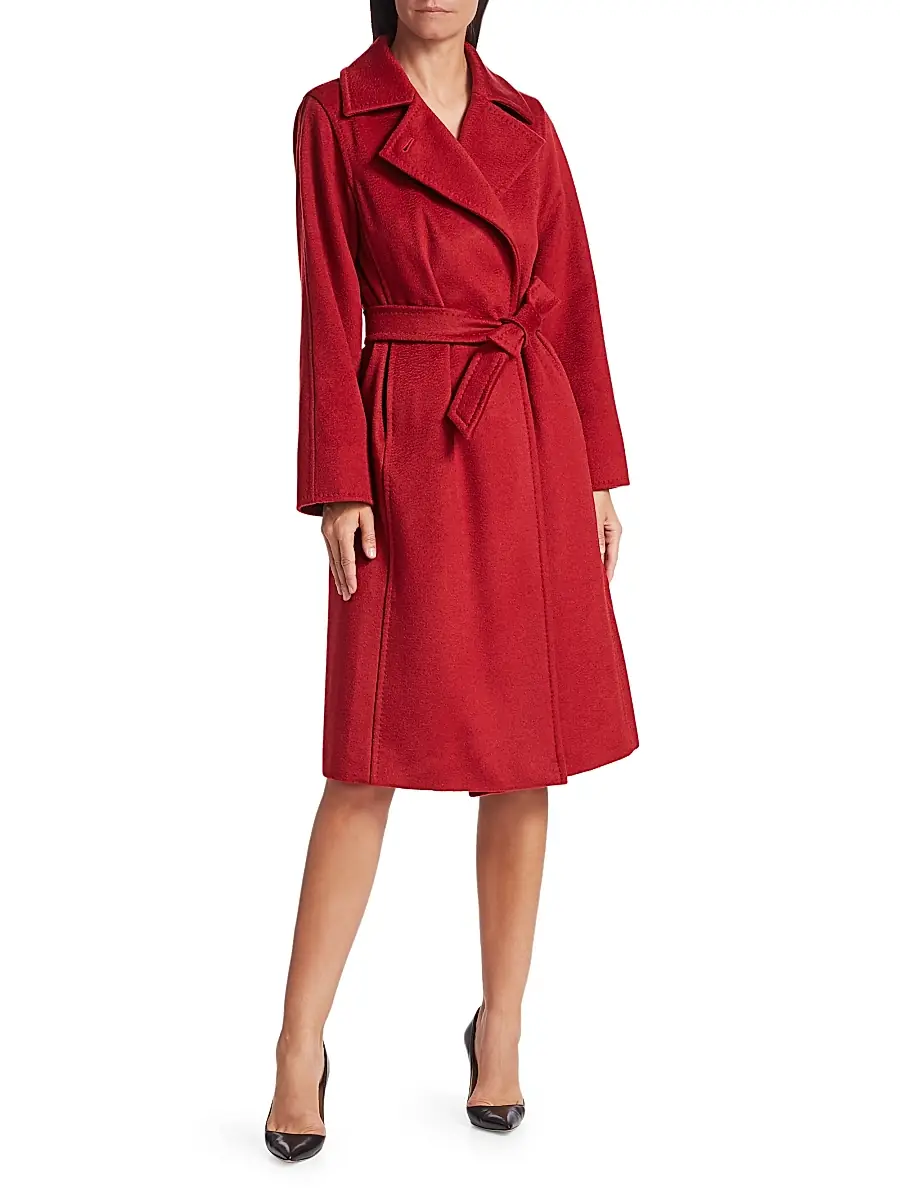 Max Mara Women's Manuela Icon Camel Hair Wool Wrap Coat - Red | Thumbnail 2 Max Mara Women's Manuela Icon Camel Hair Wool Wrap Coat - Red | Thumbnail 2