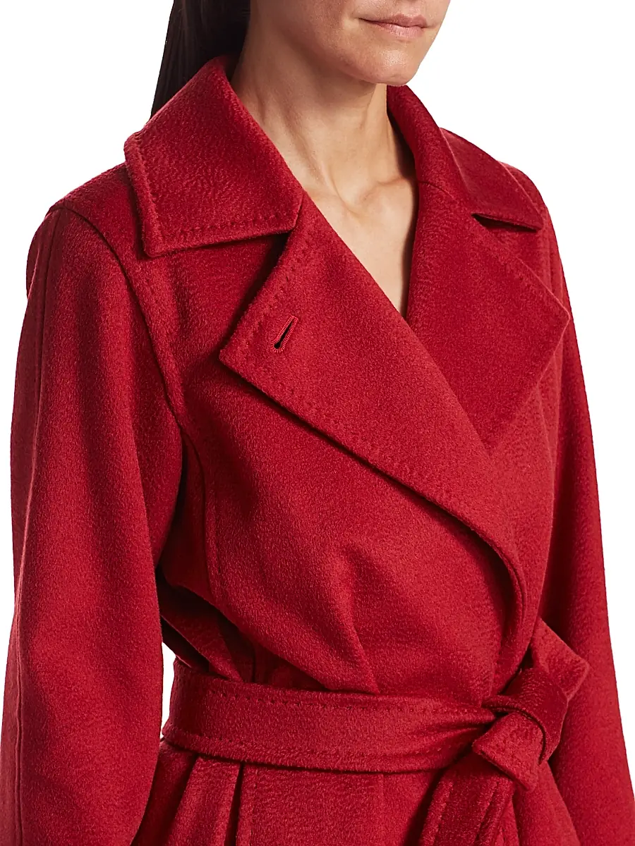 Max Mara Women's Manuela Icon Camel Hair Wool Wrap Coat - Red | Thumbnail 6 Max Mara Women's Manuela Icon Camel Hair Wool Wrap Coat - Red | Thumbnail 6
