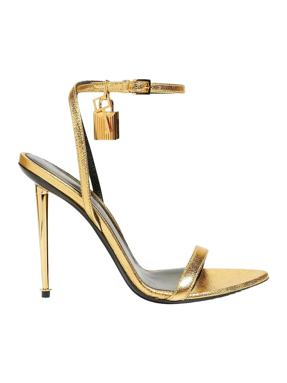 Women's Padlock 105MM Leather Point-Toe Ankle-Strap Sandals Women's Padlock 105MM Leather Point-Toe Ankle-Strap Sandals