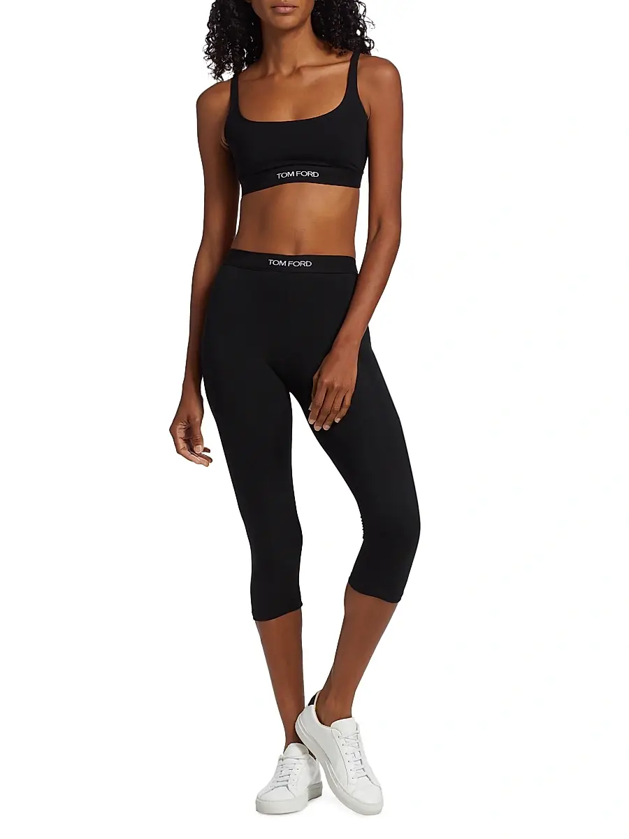 TOM FORD Women's Modal Signature Yoga Pants - Black | Thumbnail 2 TOM FORD Women's Modal Signature Yoga Pants - Black | Thumbnail 2