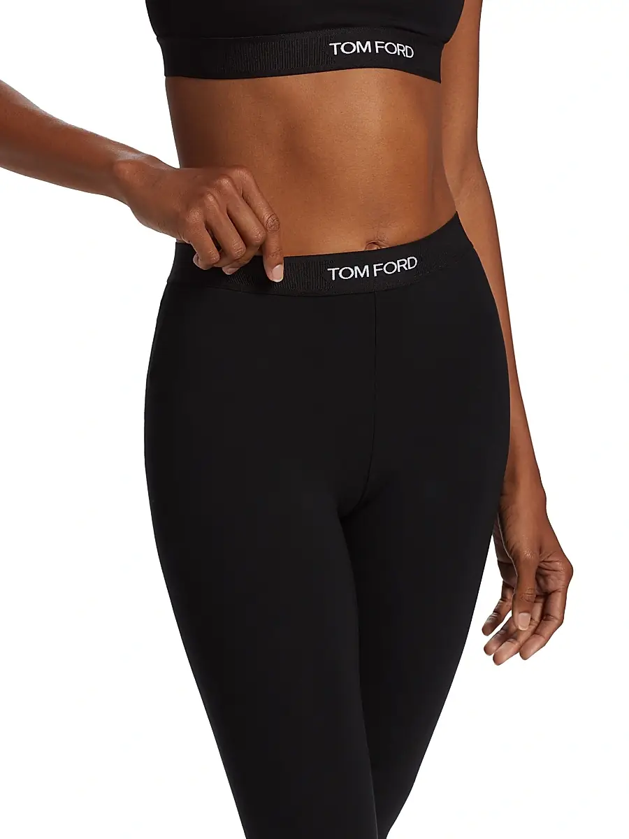 TOM FORD Women's Modal Signature Yoga Pants - Black | Thumbnail 6 TOM FORD Women's Modal Signature Yoga Pants - Black | Thumbnail 6