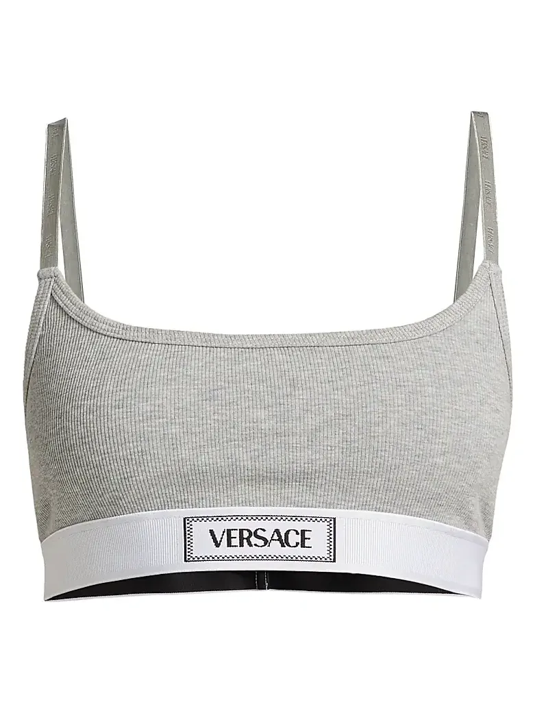 Women's Cotton Rib Logo Bralette