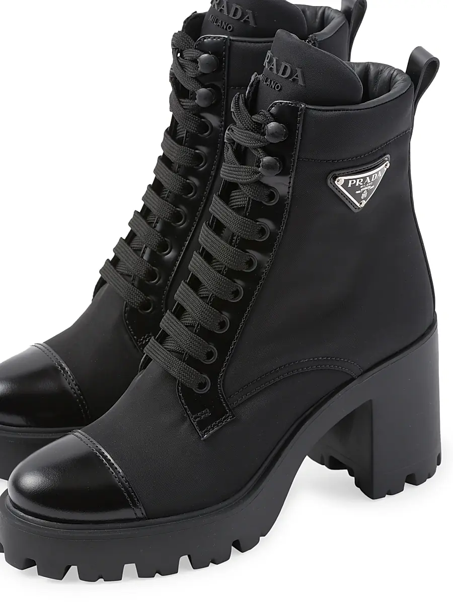 Prada Women's Re-Nylon and Leather Booties - Black | Thumbnail 5 Prada Women's Re-Nylon and Leather Booties - Black | Thumbnail 5