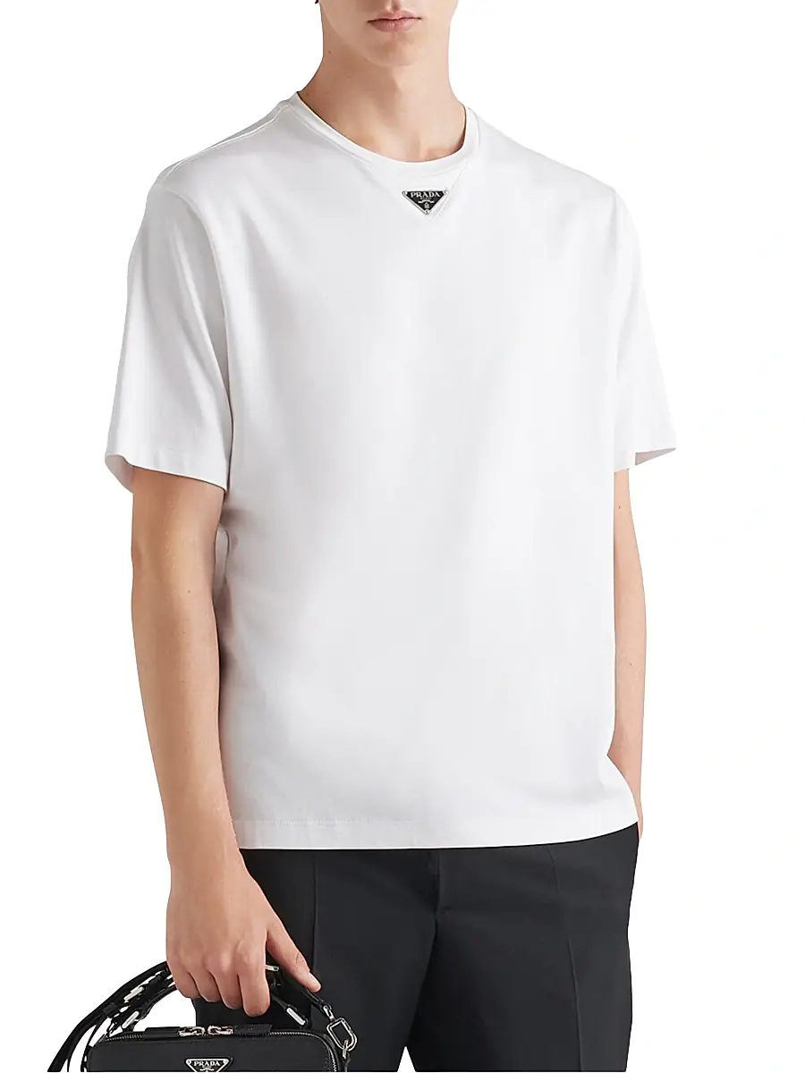 Prada Men's Cotton T-Shirt - White | Thumbnail 2