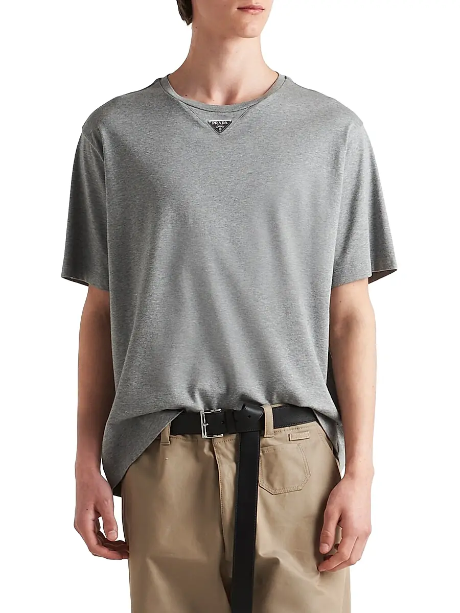 Prada Men's Cotton T-Shirt - White | Thumbnail 12