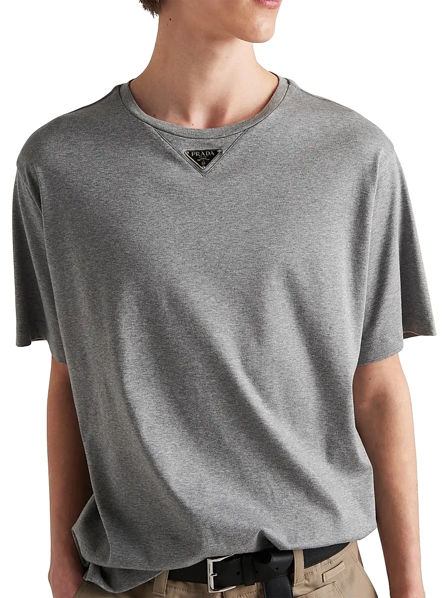 Prada Men's Cotton T-Shirt - White | Thumbnail 14