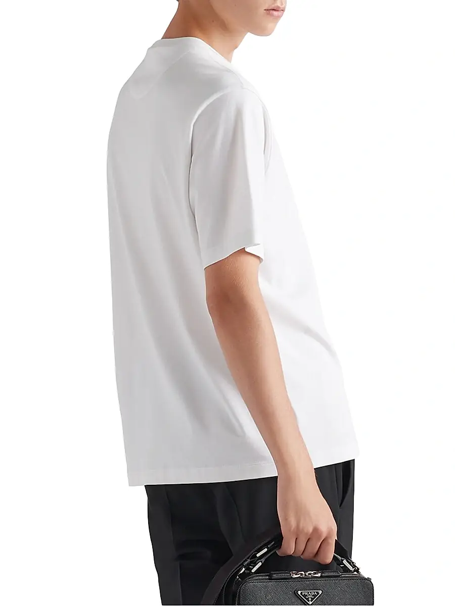 Prada Men's Cotton T-Shirt - White | Thumbnail 5
