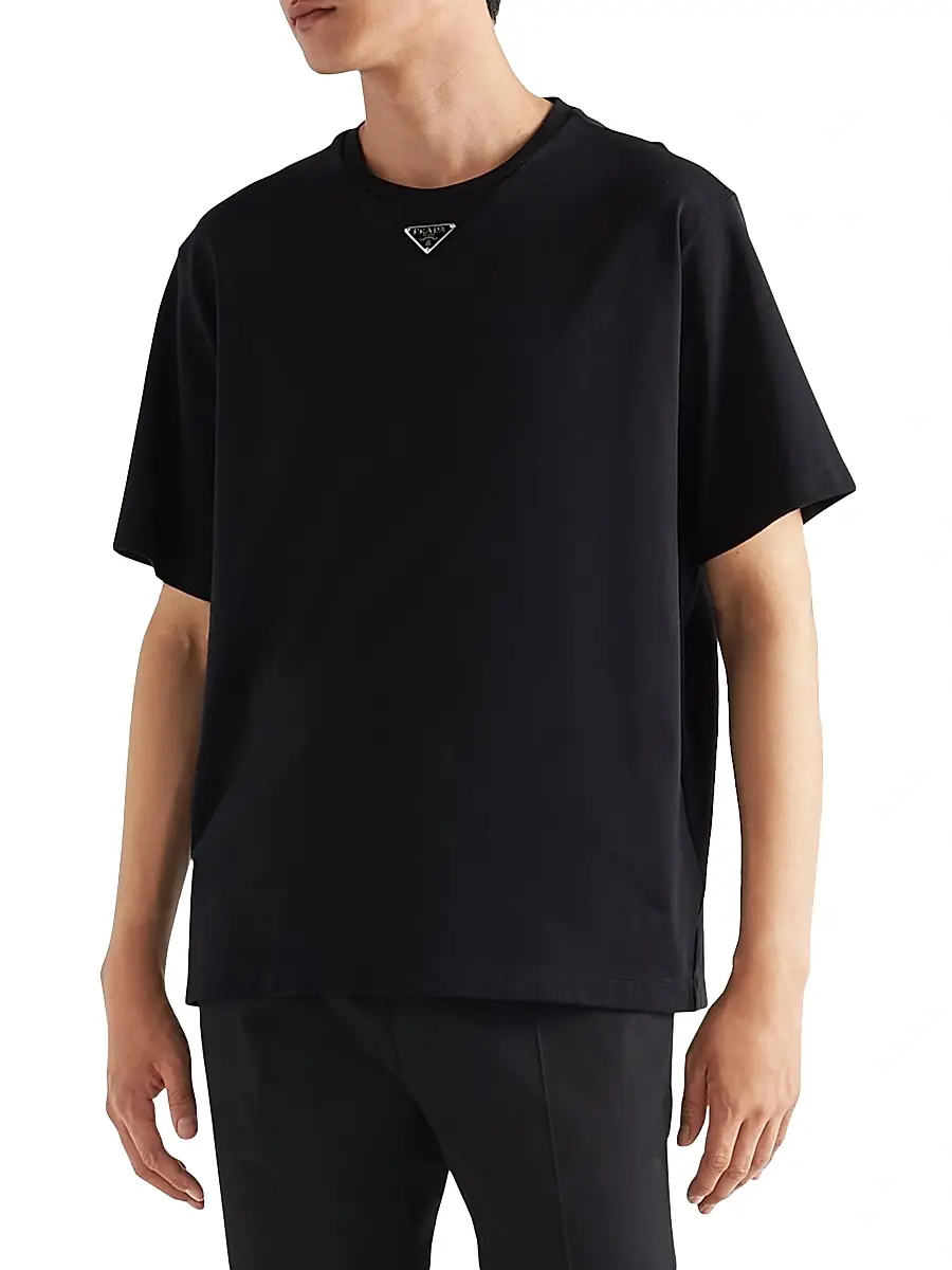 Prada Men's Cotton T-Shirt - White | Thumbnail 7