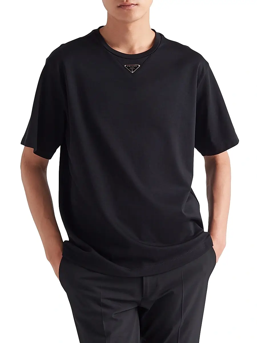 Prada Men's Cotton T-Shirt - White | Thumbnail 9