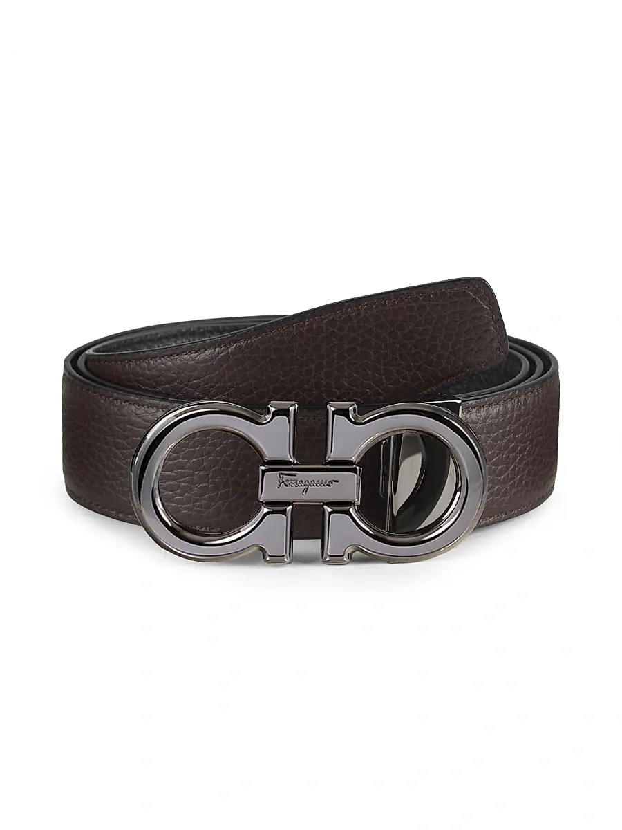 Ferragamo Men's Double Gancini Buckle Adjustable Cut-to | Thumbnail 3 Ferragamo Men's Double Gancini Buckle Adjustable Cut-to | Thumbnail 3