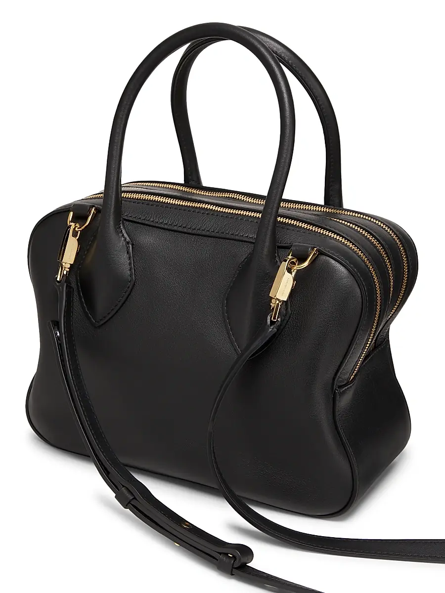 FERRAGAMO Women's Star Leather Top-Handle Bag - Nero | Thumbnail 4 FERRAGAMO Women's Star Leather Top-Handle Bag - Nero | Thumbnail 4