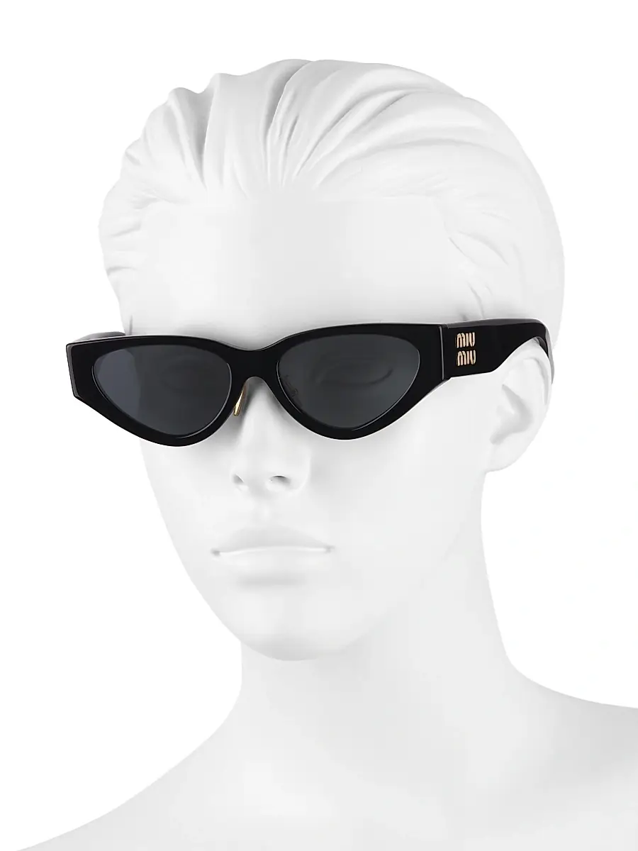 Miu Miu Women's 54MM Cat-Eye Sunglasses - Black Dark Grey | Thumbnail 3 Miu Miu Women's 54MM Cat-Eye Sunglasses - Black Dark Grey | Thumbnail 3