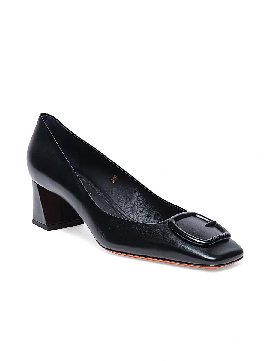 Santoni Women's Soft Square 50MM Leather Pumps | Thumbnail 2 Santoni Women's Soft Square 50MM Leather Pumps | Thumbnail 2