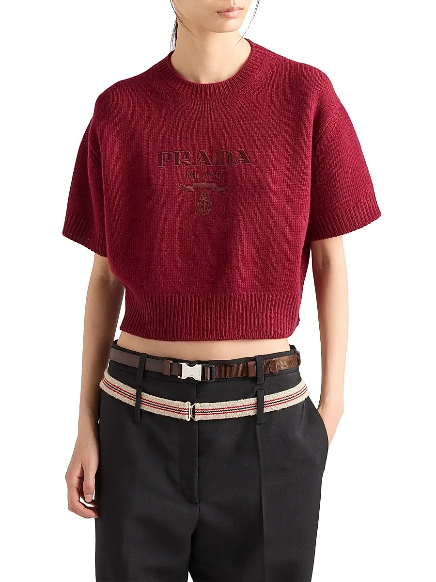 Prada Women's Wool and Cashmere Crew-Neck Sweater | Thumbnail 3 Prada Women's Wool and Cashmere Crew-Neck Sweater | Thumbnail 3