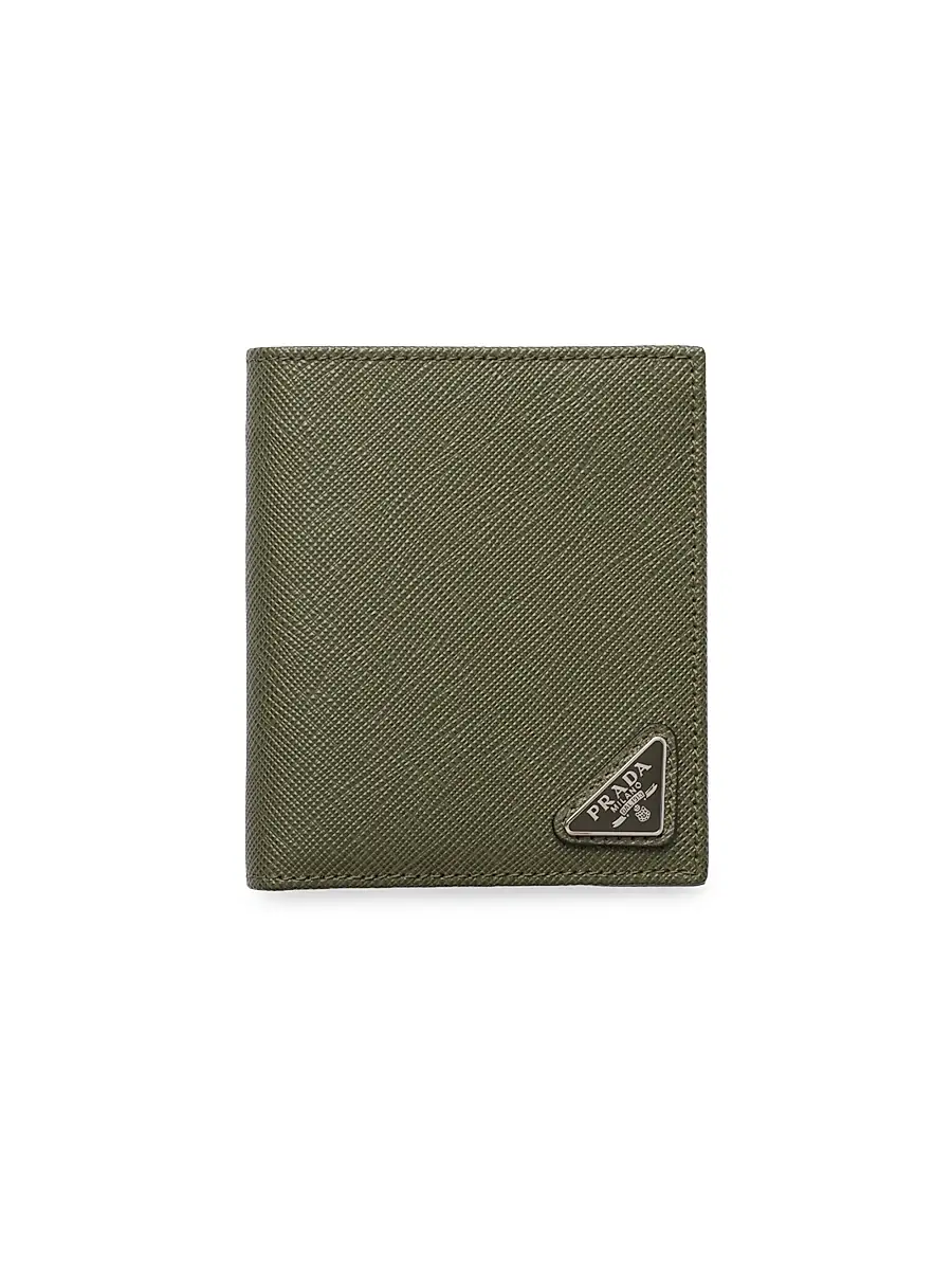 Prada Men's Saffiano Leather Wallet - Olive Green | Image 1 Prada Men's Saffiano Leather Wallet - Olive Green | Image 1