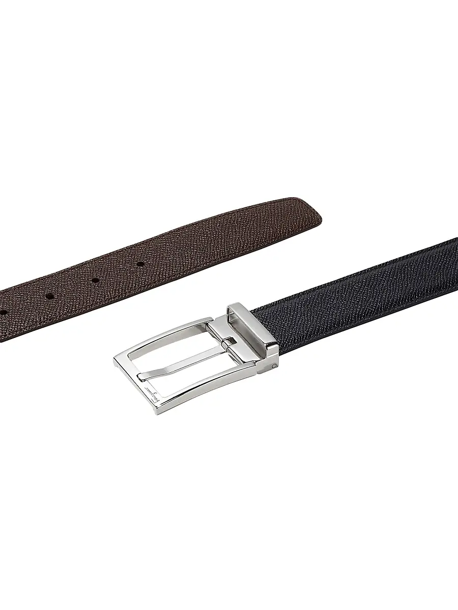 FERRAGAMO Men's Buckle Cut-to-Size Leather Belt - Nero Hickory | Thumbnail 4