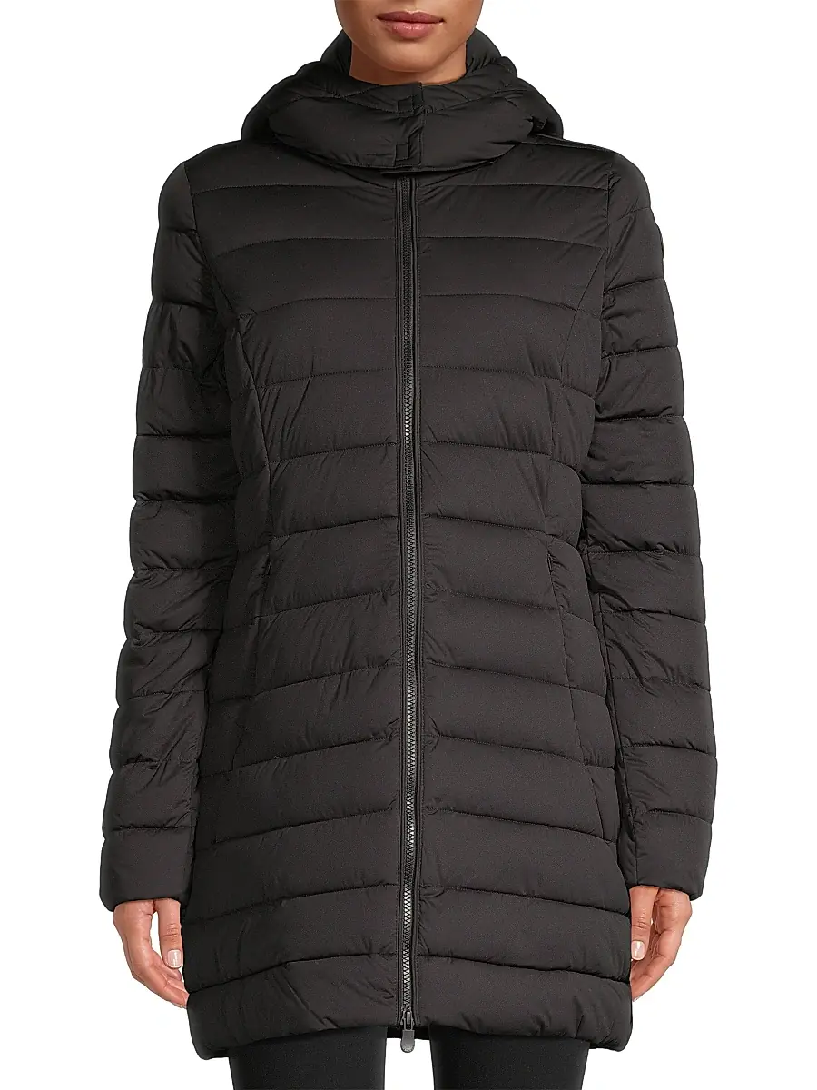 Save the Duck Women's Dorothy Quilted Long Coat - Black | Thumbnail 3 Save the Duck Women's Dorothy Quilted Long Coat - Black | Thumbnail 3