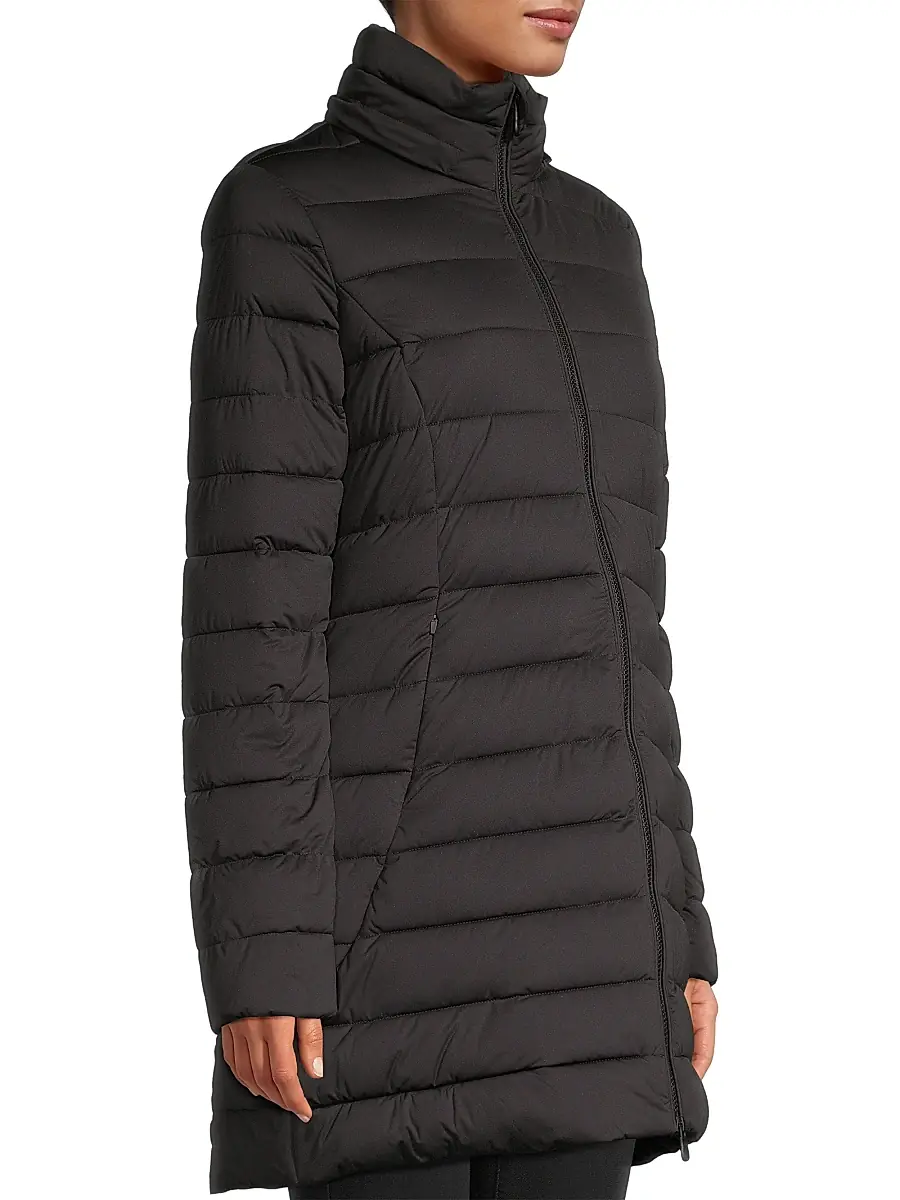 Save the Duck Women's Dorothy Quilted Long Coat - Black | Thumbnail 4 Save the Duck Women's Dorothy Quilted Long Coat - Black | Thumbnail 4