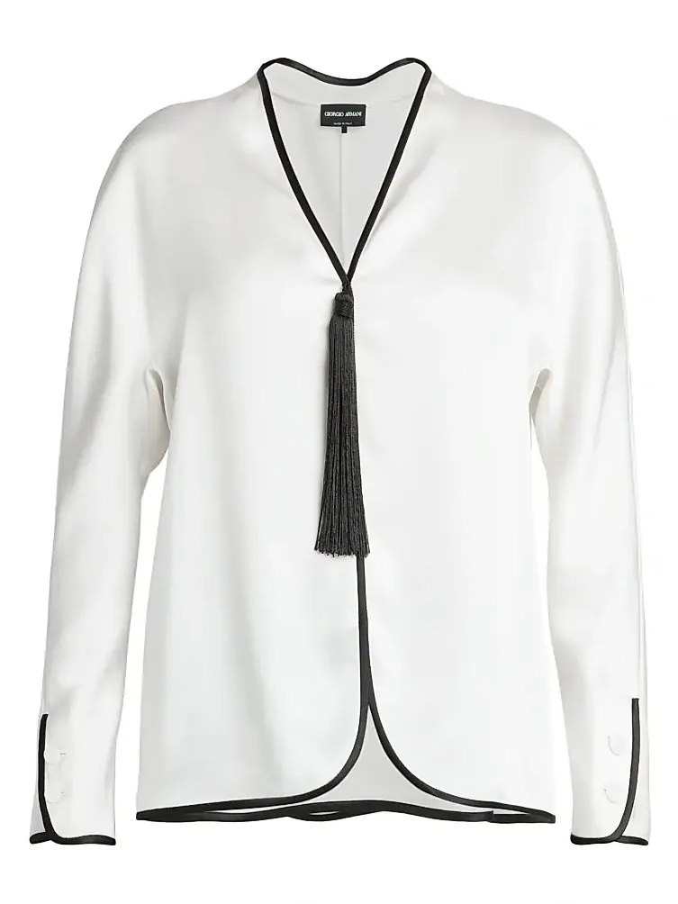 Women's Tassel-Embellished Silk Jacket