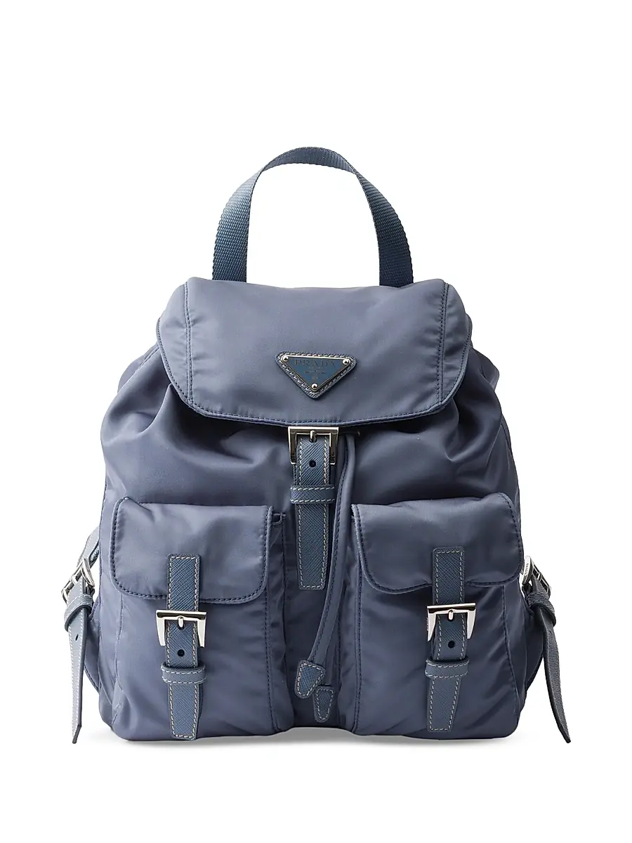Prada Women's Small Re-Nylon Backpack - Beige | Thumbnail 6 Prada Women's Small Re-Nylon Backpack - Beige | Thumbnail 6