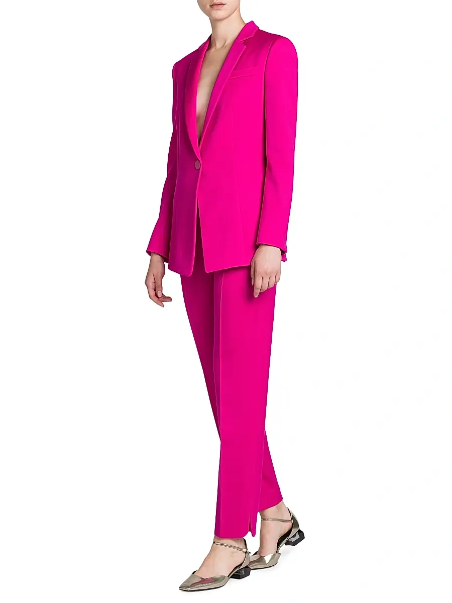 Giorgio Armani Women's Wool Tuxedo Blazer | Thumbnail 2 Giorgio Armani Women's Wool Tuxedo Blazer | Thumbnail 2