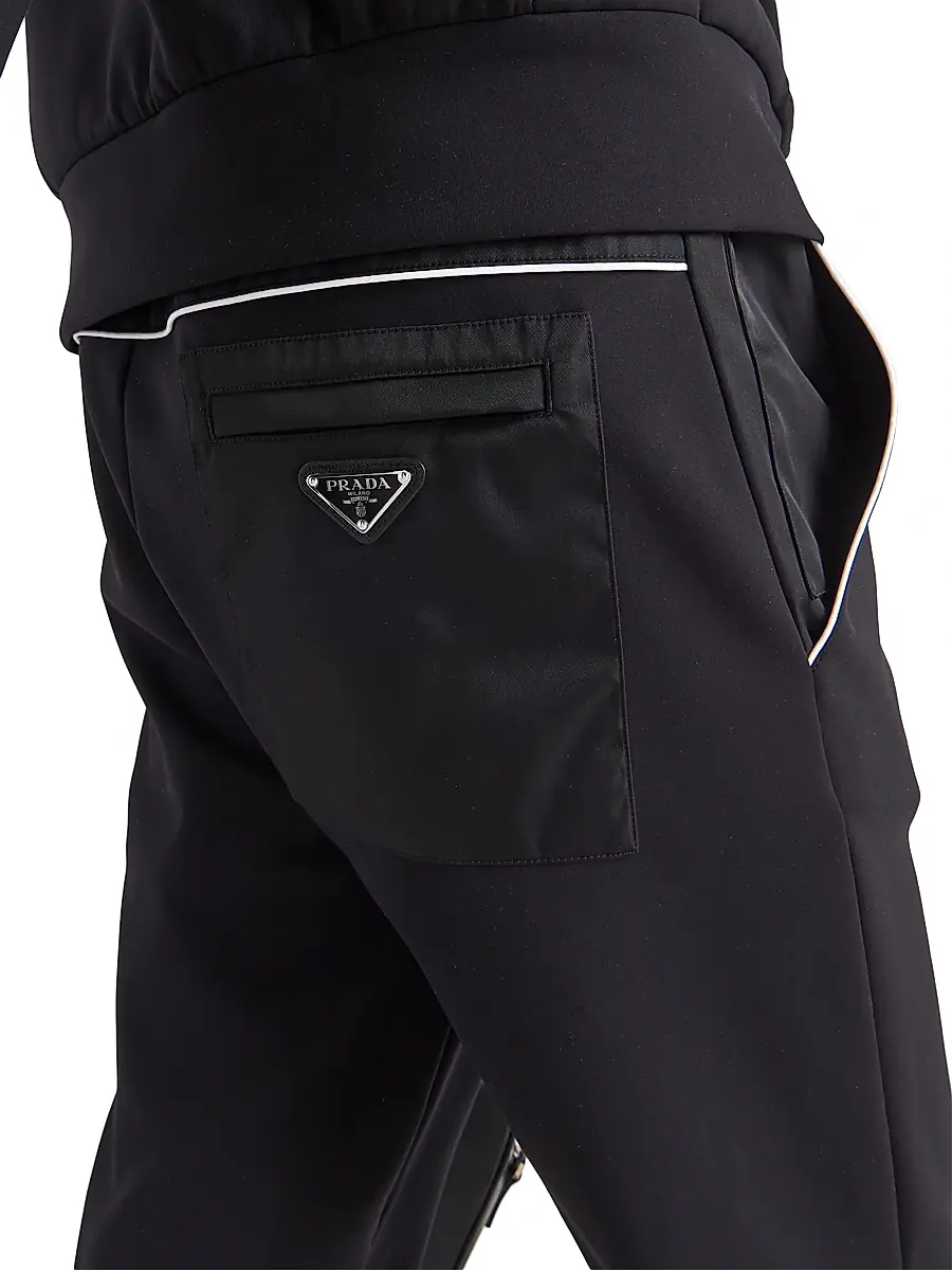 Prada Men's Sweatpants With Re-Nylon Details - Black | Thumbnail 4