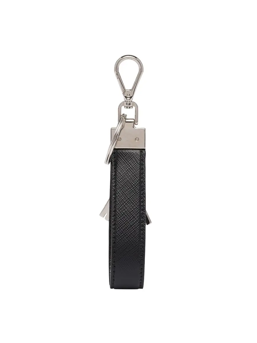 Prada Men's Saffiano Leather Keychain | Thumbnail 2 Prada Men's Saffiano Leather Keychain | Thumbnail 2