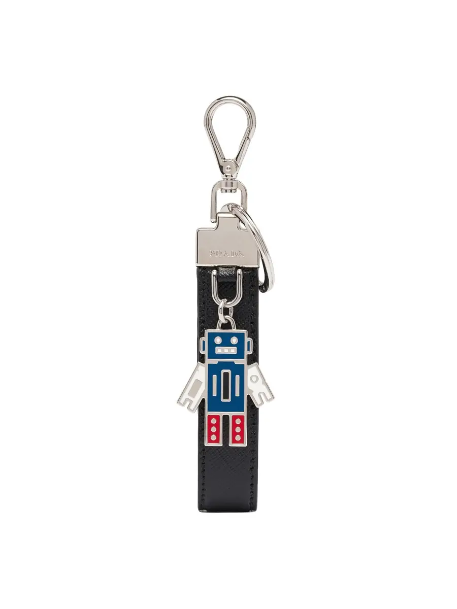 Prada Men's Saffiano Leather Keychain | Thumbnail 4 Prada Men's Saffiano Leather Keychain | Thumbnail 4