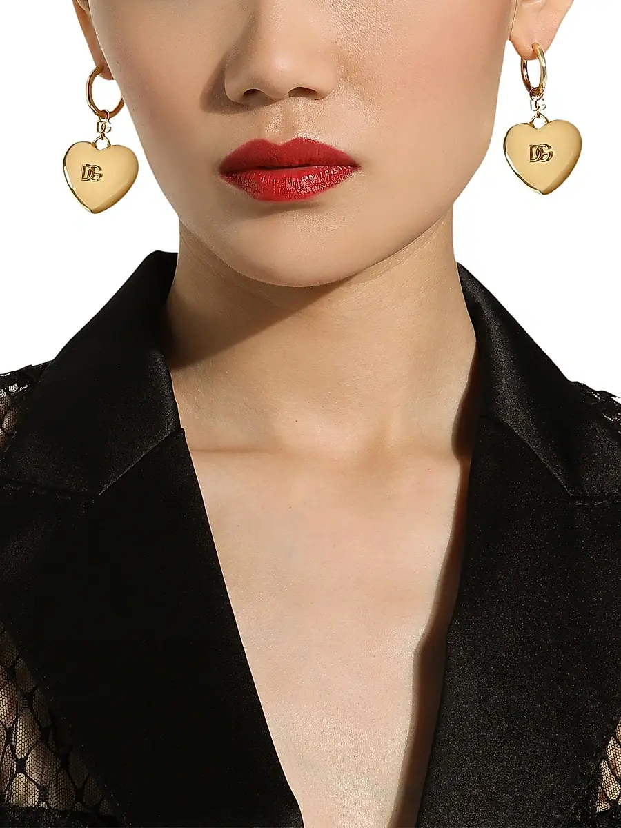 Dolce & Gabbana Women's Goldtone Heart Drop Earrings - Gold | Thumbnail 2 Dolce & Gabbana Women's Goldtone Heart Drop Earrings - Gold | Thumbnail 2