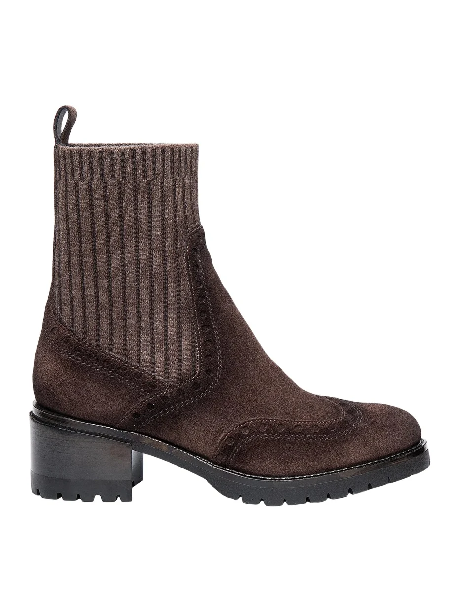 Women's Brogue-Detail Chelsea Booties