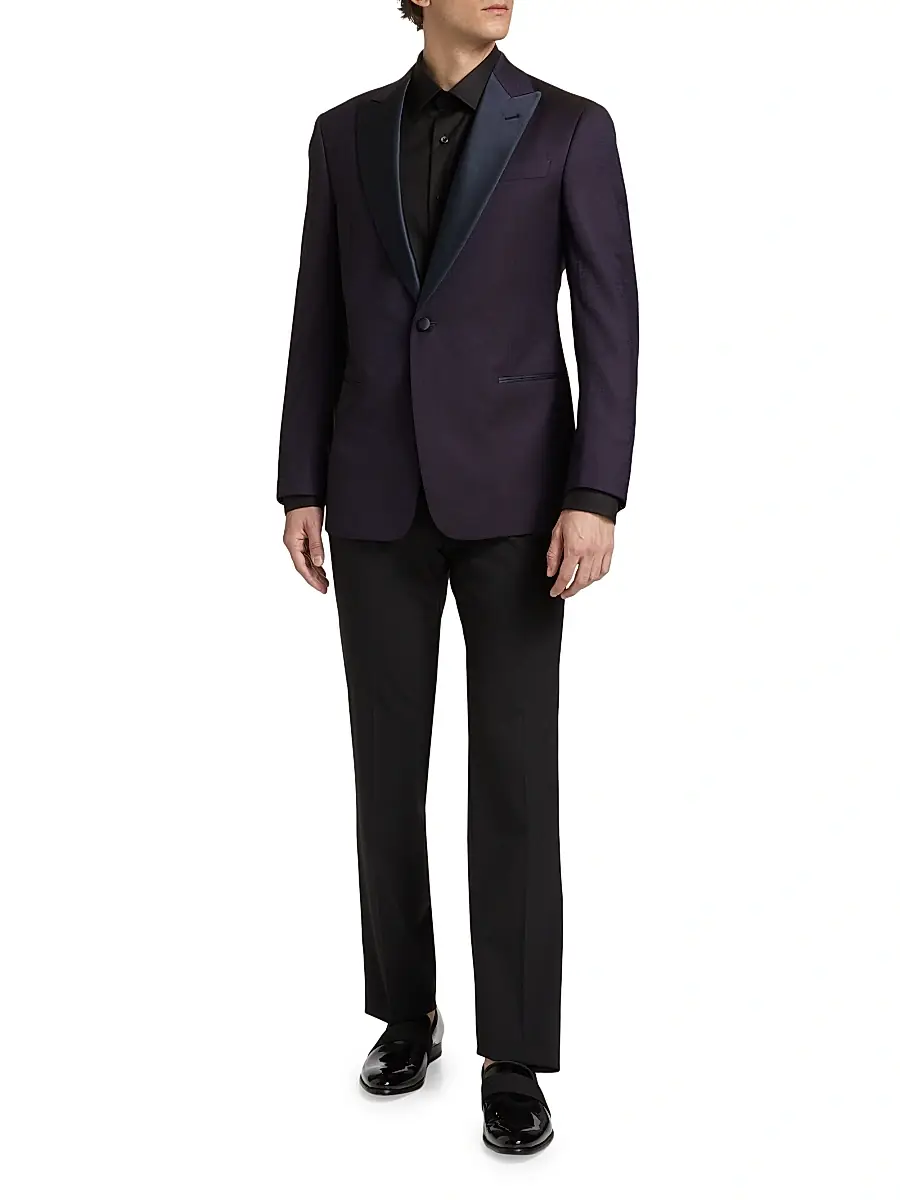 Giorgio Armani Men's Wool One-Button Dinner Jacket | Thumbnail 2 Giorgio Armani Men's Wool One-Button Dinner Jacket | Thumbnail 2