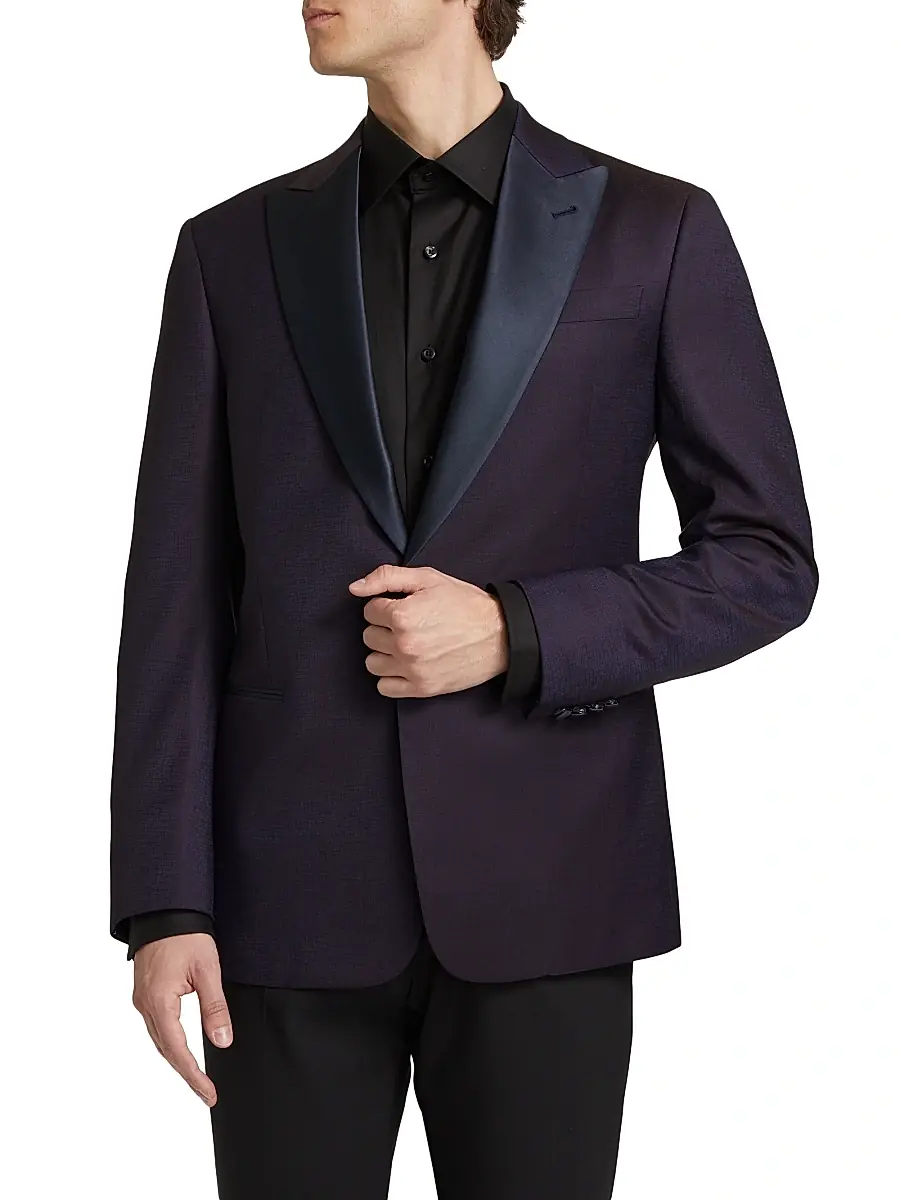 Giorgio Armani Men's Wool One-Button Dinner Jacket | Thumbnail 3 Giorgio Armani Men's Wool One-Button Dinner Jacket | Thumbnail 3