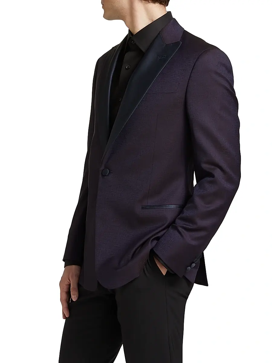 Giorgio Armani Men's Wool One-Button Dinner Jacket | Thumbnail 4 Giorgio Armani Men's Wool One-Button Dinner Jacket | Thumbnail 4