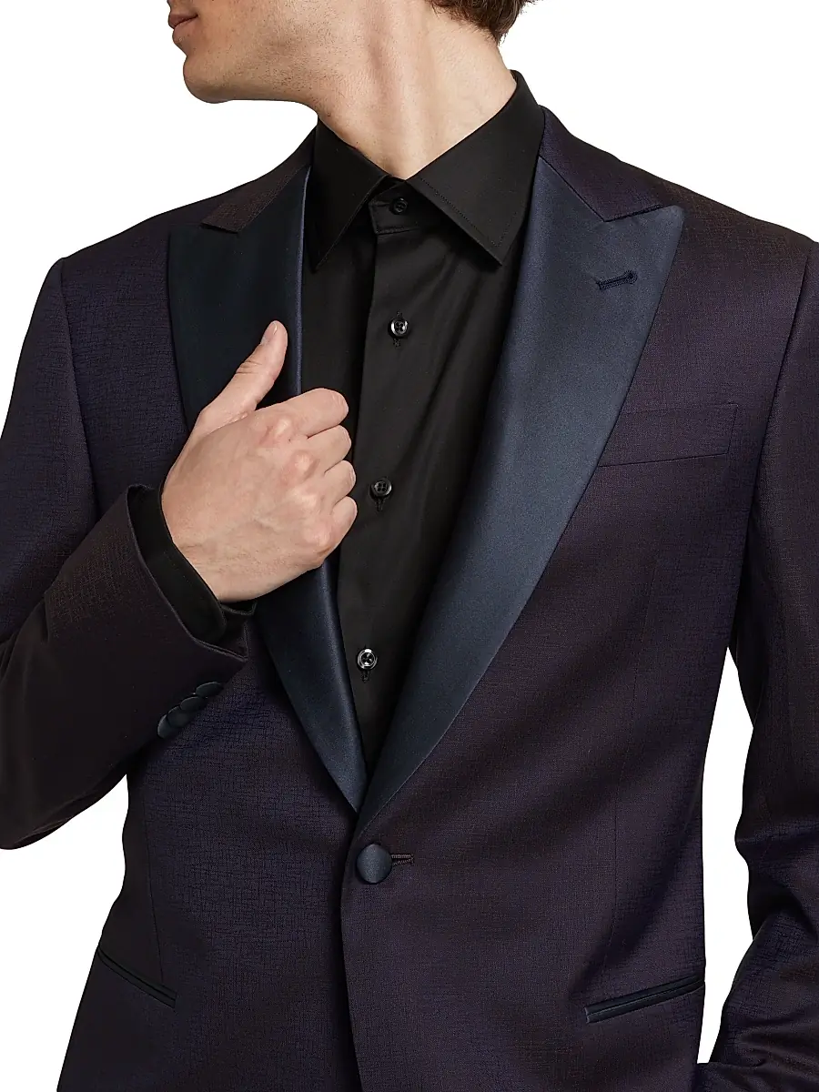 Giorgio Armani Men's Wool One-Button Dinner Jacket | Thumbnail 6 Giorgio Armani Men's Wool One-Button Dinner Jacket | Thumbnail 6