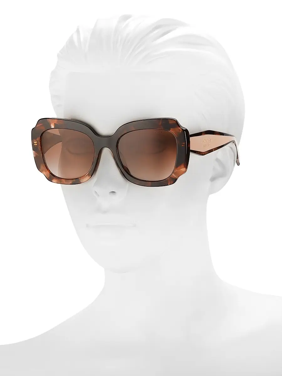 Prada Women's 52MM Square Sunglasses - Havana | Thumbnail 3