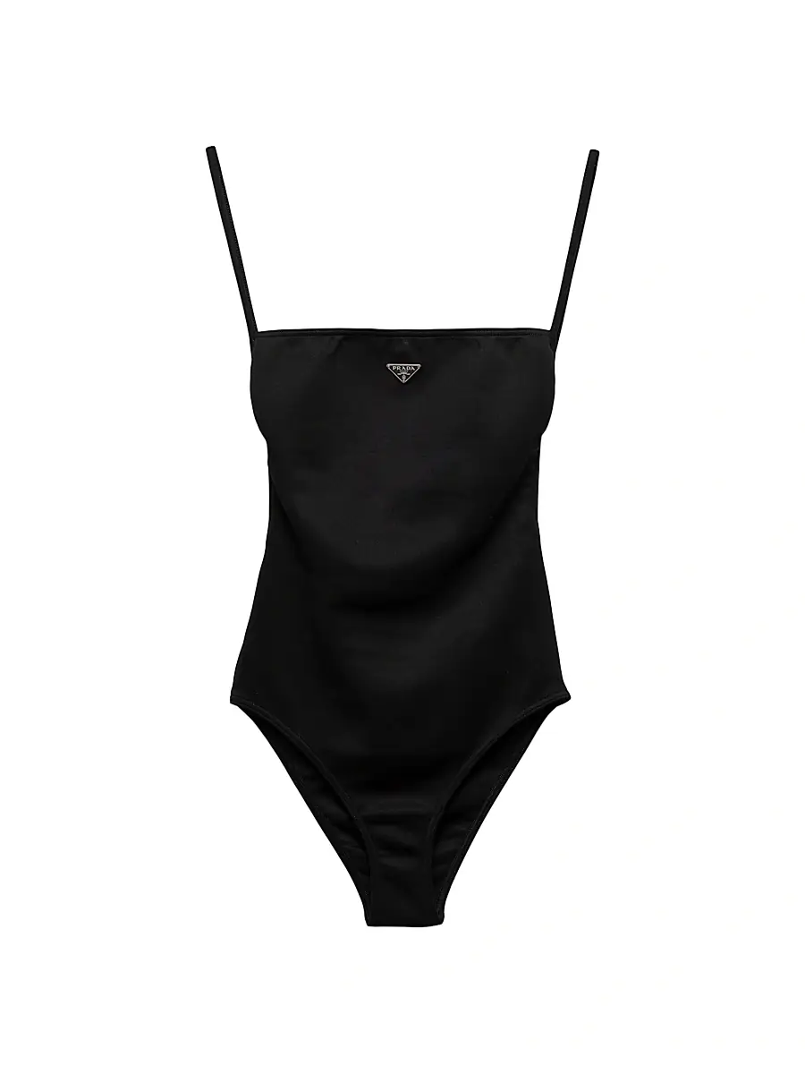 Prada Women's Interlock Knit One-Piece Swimsuit - Black | Image 1 Prada Women's Interlock Knit One-Piece Swimsuit - Black | Image 1