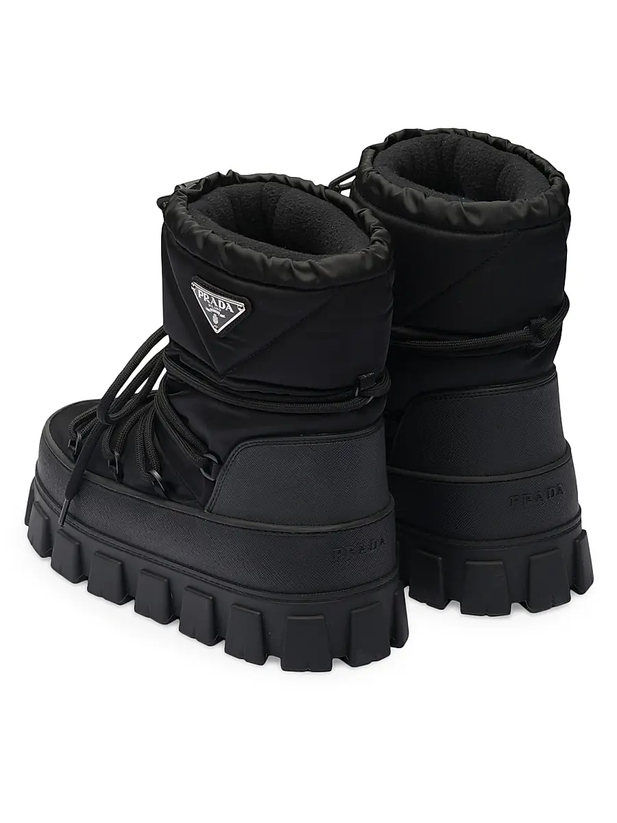 Prada Women's Re-Nylon Gabardine Apres-Ski Boots - Black | Thumbnail 3 Prada Women's Re-Nylon Gabardine Apres-Ski Boots - Black | Thumbnail 3