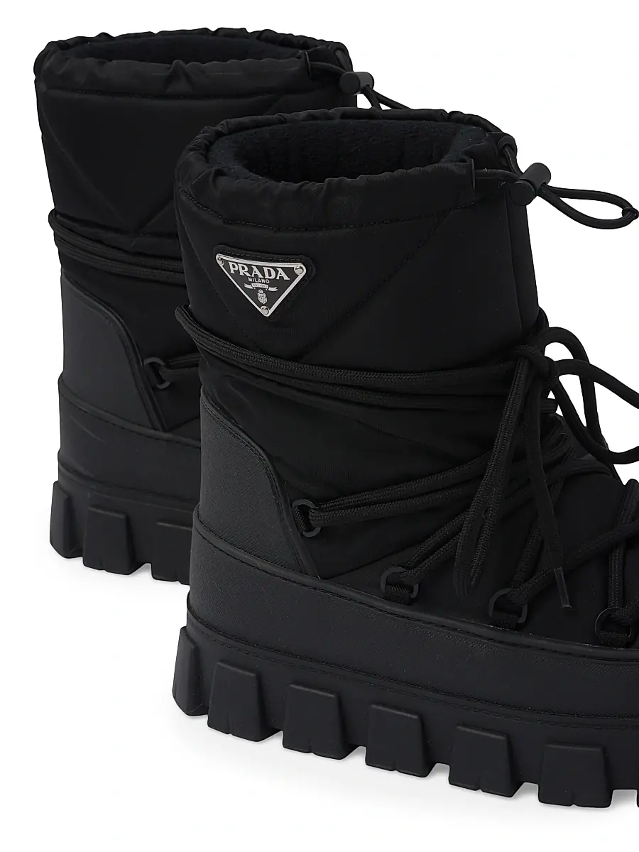 Prada Women's Re-Nylon Gabardine Apres-Ski Boots - Black | Thumbnail 4 Prada Women's Re-Nylon Gabardine Apres-Ski Boots - Black | Thumbnail 4