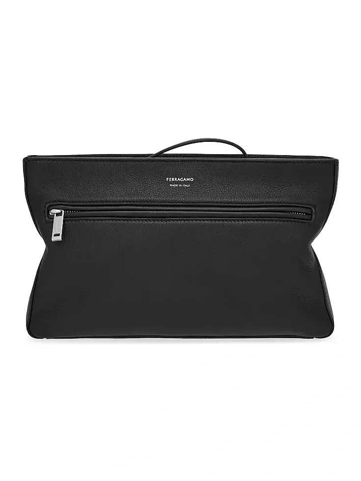 Men's Star Leather Zip Pouch