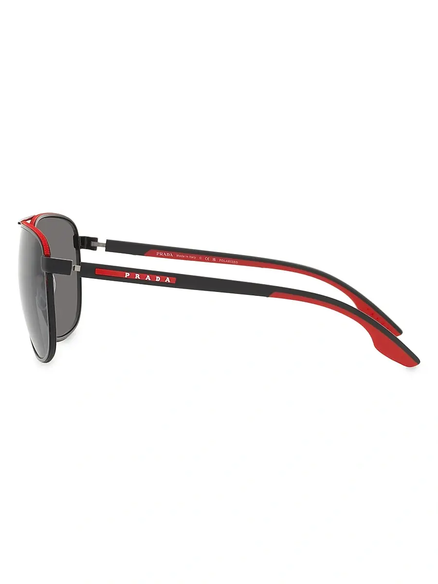 Prada Linea Rossa Men's 62MM Metal Pilot Sunglasses | Thumbnail 3 Prada Linea Rossa Men's 62MM Metal Pilot Sunglasses | Thumbnail 3