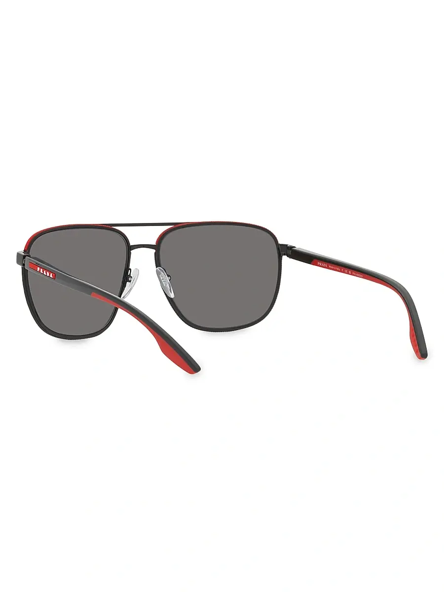 Prada Linea Rossa Men's 62MM Metal Pilot Sunglasses | Thumbnail 4 Prada Linea Rossa Men's 62MM Metal Pilot Sunglasses | Thumbnail 4