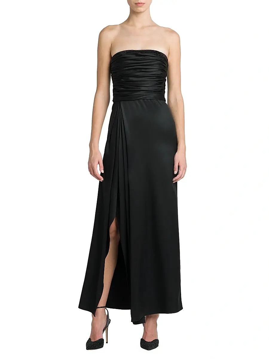 Giorgio Armani Women's Strapless Gathered Silk Gown | Thumbnail 2 Giorgio Armani Women's Strapless Gathered Silk Gown | Thumbnail 2