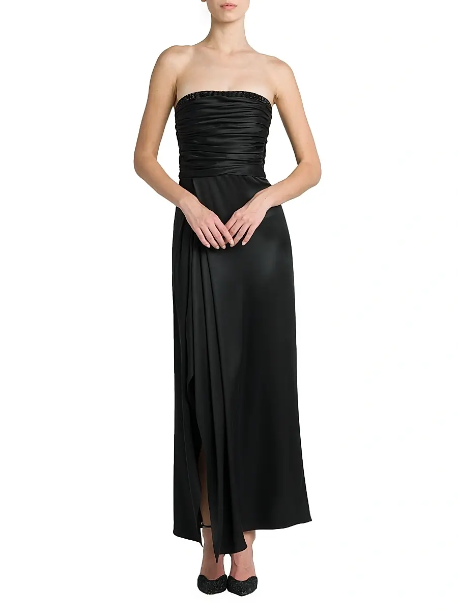 Giorgio Armani Women's Strapless Gathered Silk Gown | Thumbnail 3 Giorgio Armani Women's Strapless Gathered Silk Gown | Thumbnail 3