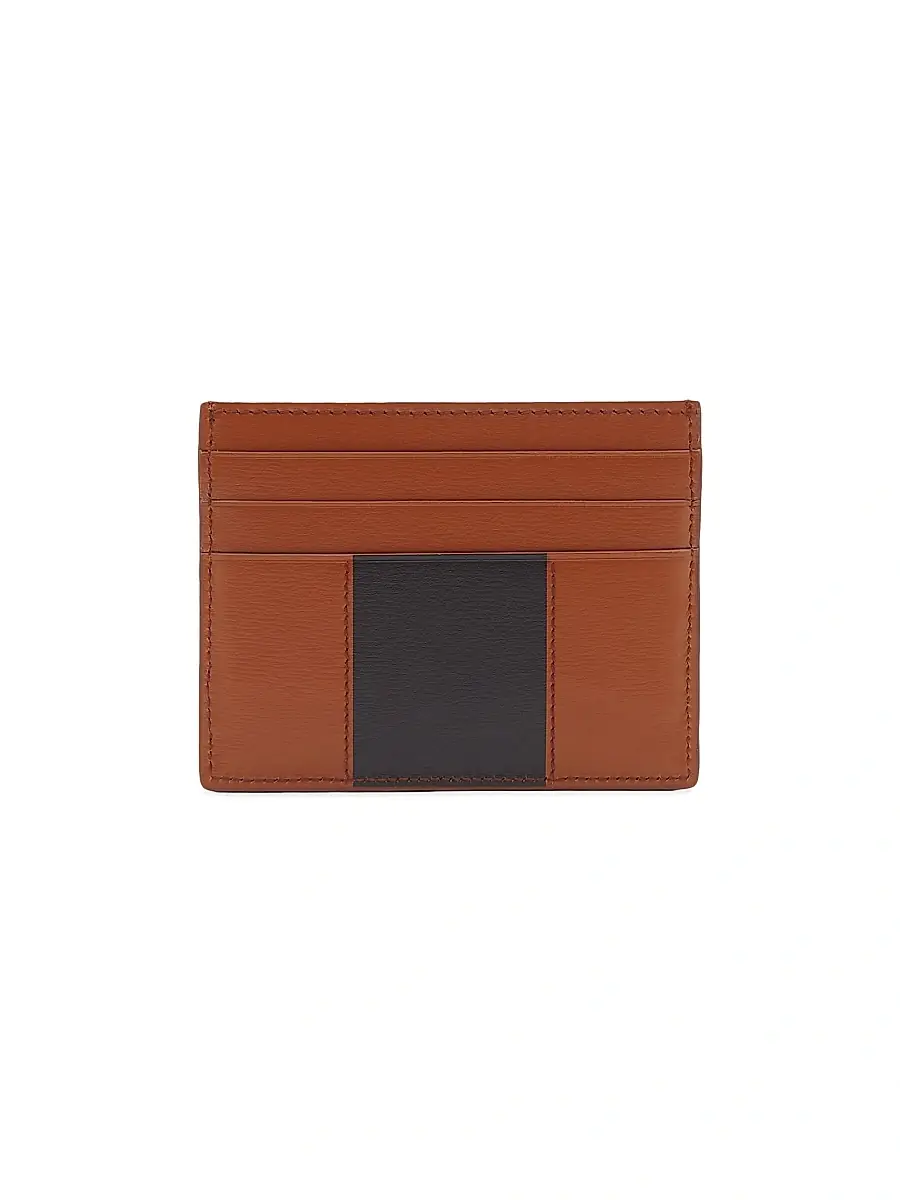 FERRAGAMO Men's Florence Leather Card Holder - New Cognac Nero | Thumbnail 3 FERRAGAMO Men's Florence Leather Card Holder - New Cognac Nero | Thumbnail 3